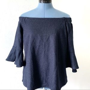 Banana Republic Navy Off the Shoulder Top